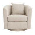 Drehsessel aus Stoff in Beige mit Kissen