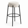 Barhocker Metallgestell Schwarz Stoff Beige Höhe 75cm