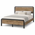Doppelbett Metallrahmen Holz Braun 200x140 cm