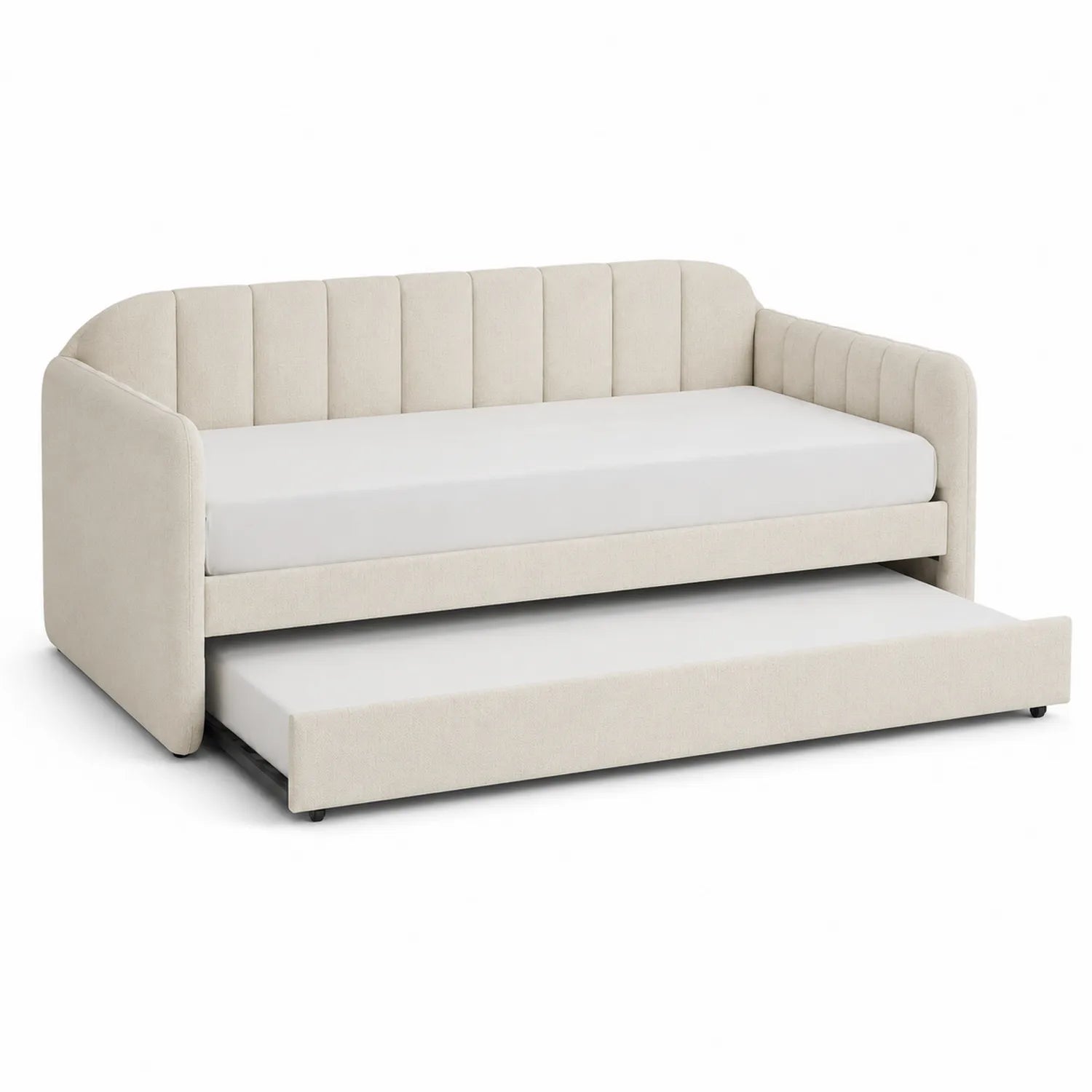 Polster-Schlafsofa mit ausziehbarem Bett Beige